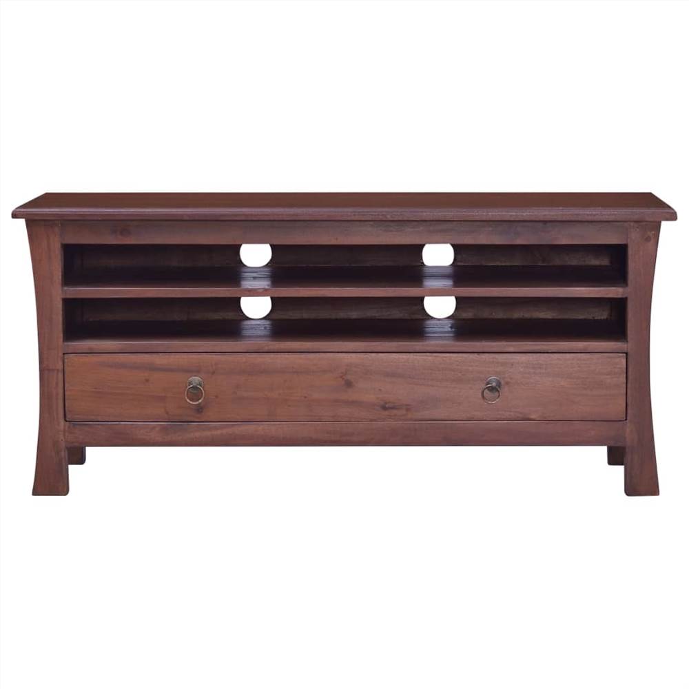 TV Cabinet Classical Brown 100x30x45 cm Solid Mahogany Wood