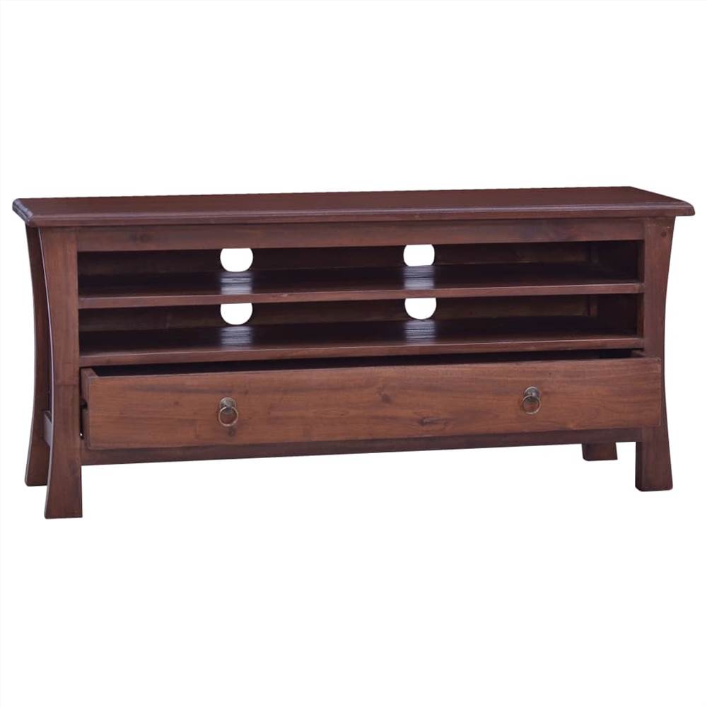 TV Cabinet Classical Brown 100x30x45 cm Solid Mahogany Wood