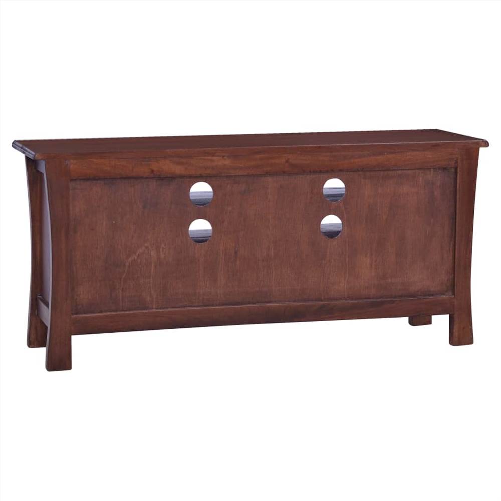 TV Cabinet Classical Brown 100x30x45 cm Solid Mahogany Wood