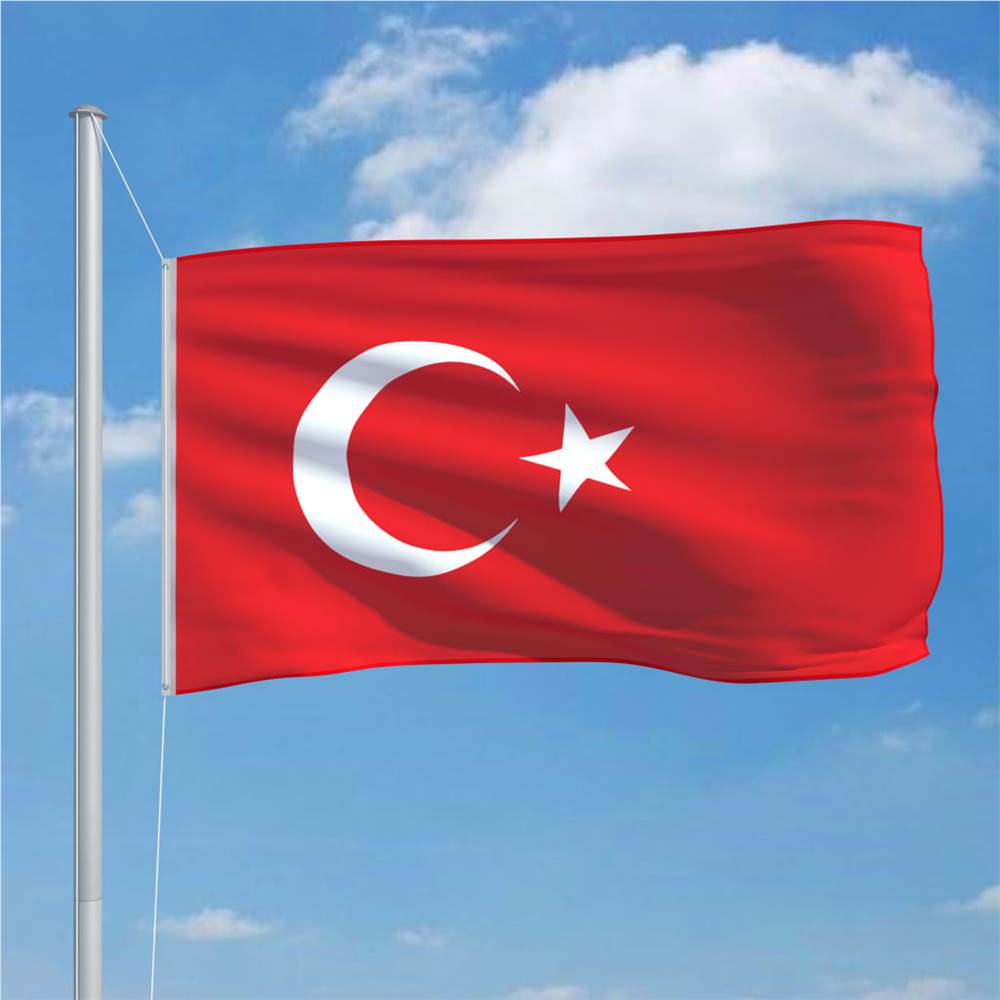 Turkey Flag and Pole Aluminium 6,2 m