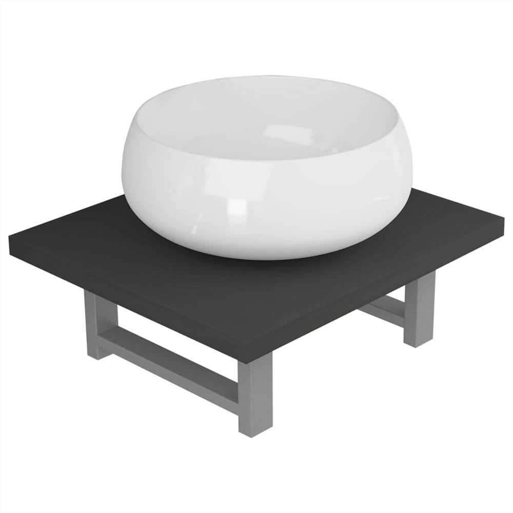 Two Piece Bathroom Furniture Set Ceramic Grey