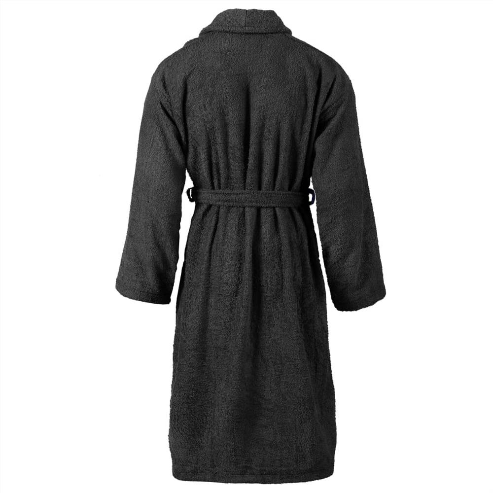 Unisex Terry Bathrobe 100% Cotton Black XXL