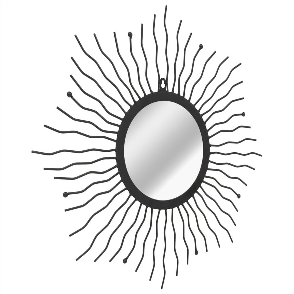 Wall Mirror Sunburst 60 cm Black