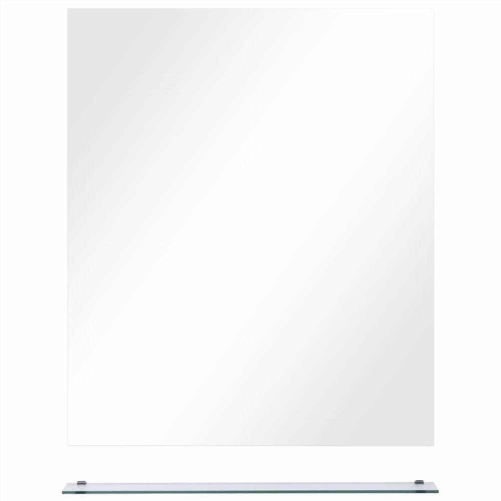 Wall Mirror with Shelf 50x60 cm Tempered Glass