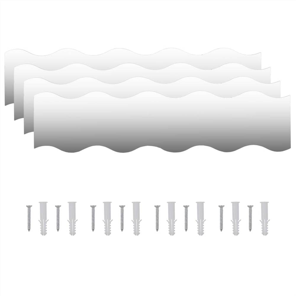 Wall Mirrors 4 pcs 110x23 cm Wave Glass
