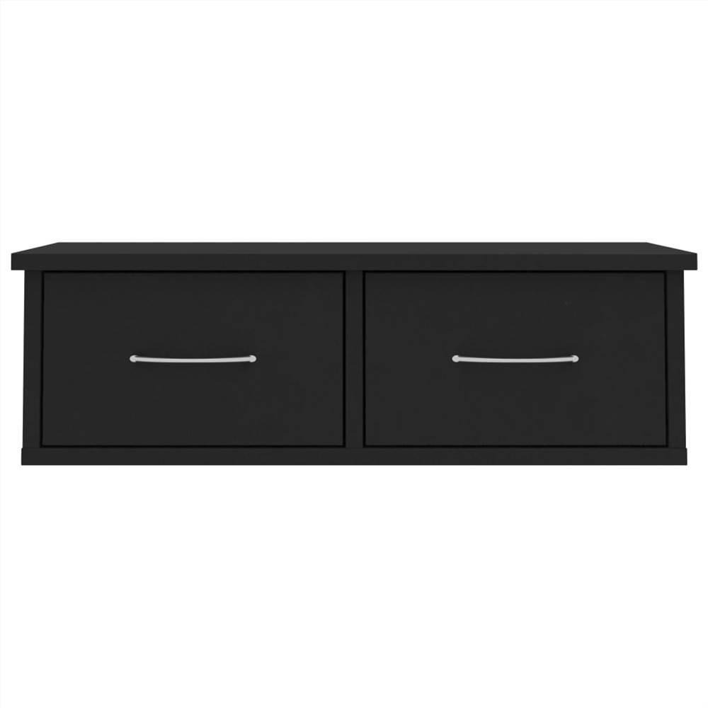 Wall-mounted Drawer Shelf Black 60x26x18.5 cm Chipboard