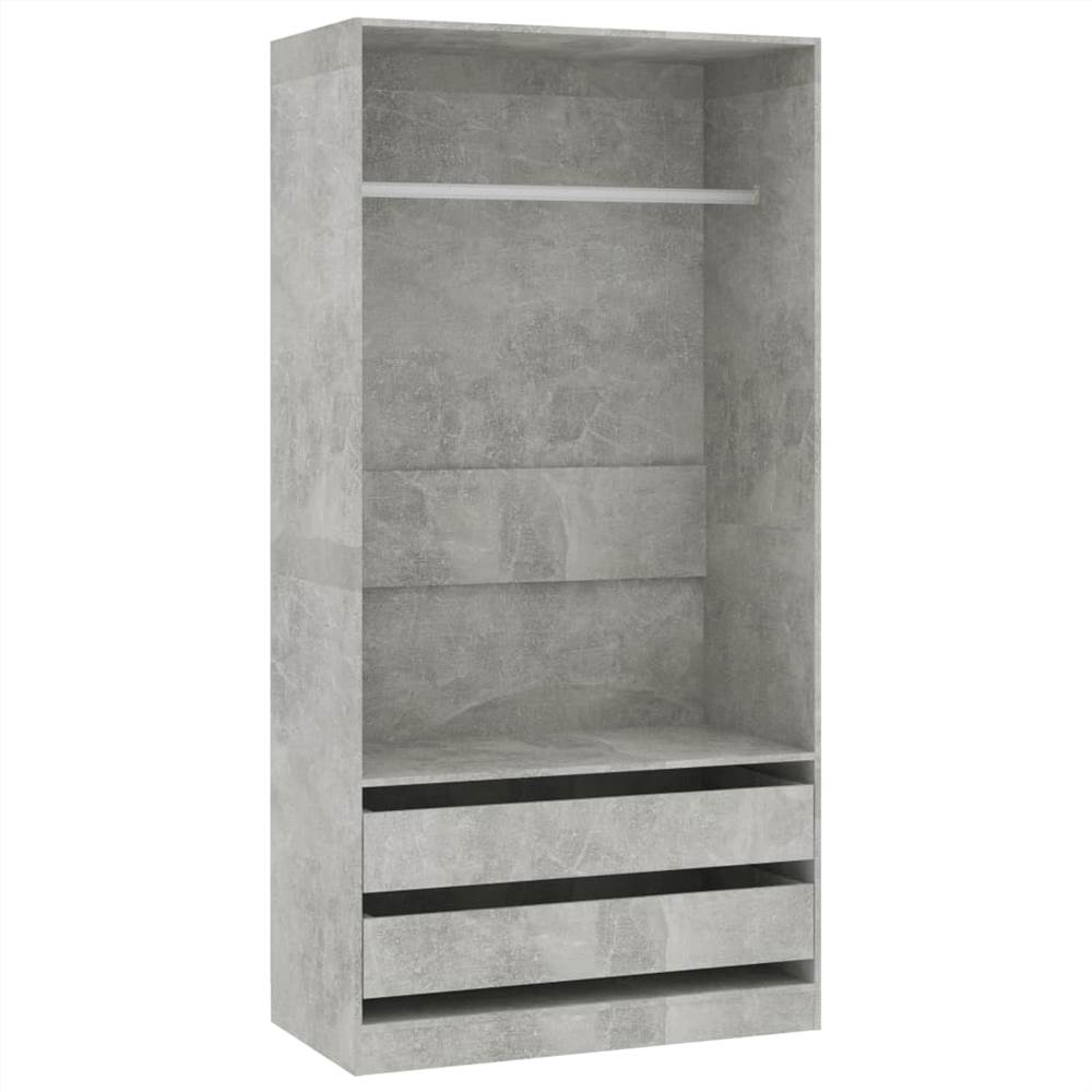 Wardrobe Concrete Grey 100x50x200 cm Chipboard