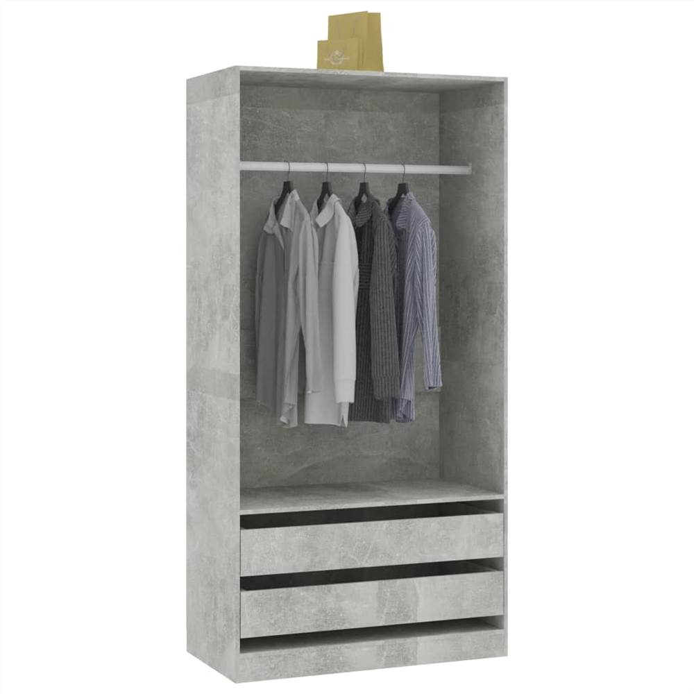 Wardrobe Concrete Grey 100x50x200 cm Chipboard