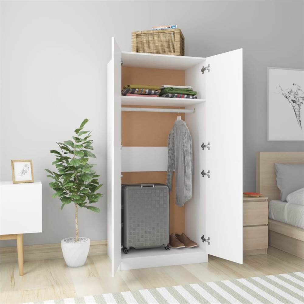 Wardrobe White 80x52x180 cm Chipboard