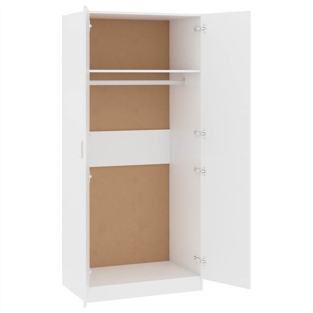 Wardrobe White 80x52x180 cm Chipboard