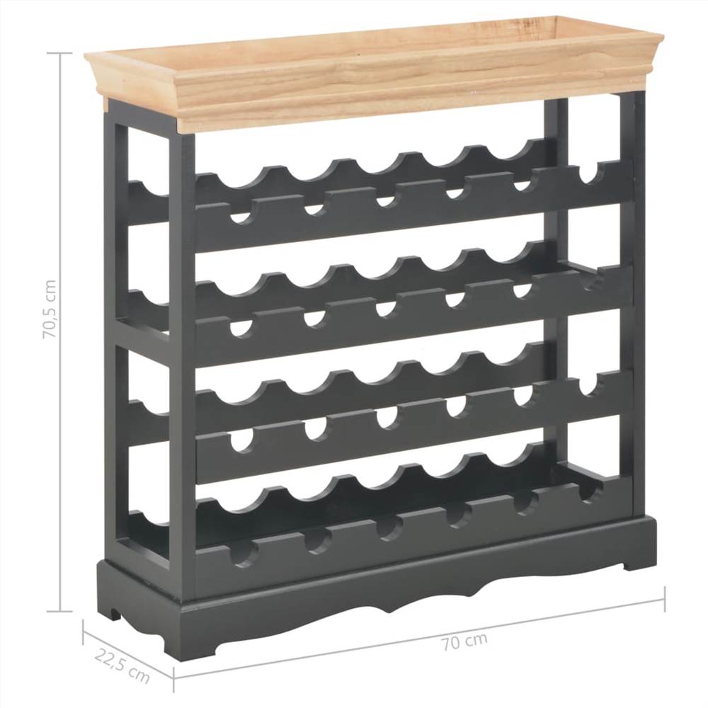 Wine Cabinet Black 70x22.5x70.5 cm MDF