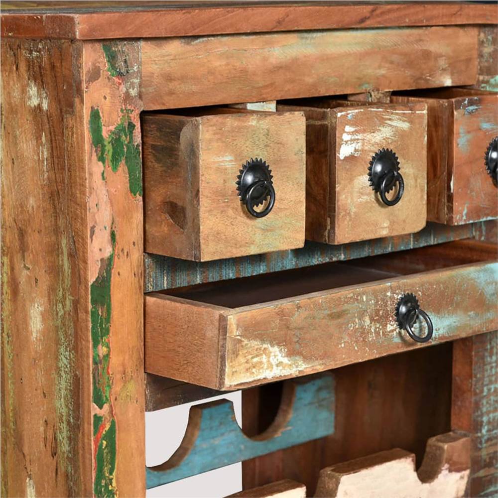 Wine Rack for 9 Bottles Solid Reclaimed Wood