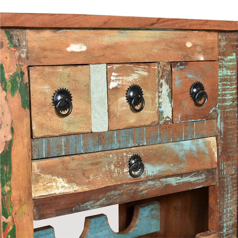 Wine Rack for 9 Bottles Solid Reclaimed Wood