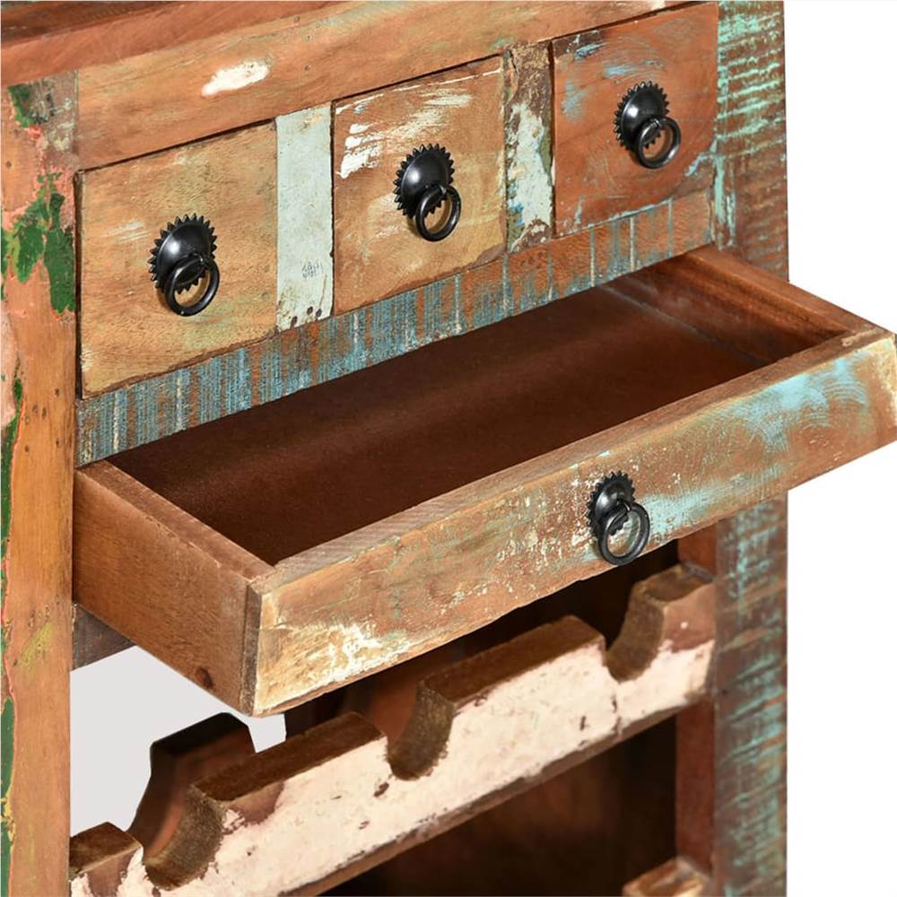 Wine Rack for 9 Bottles Solid Reclaimed Wood