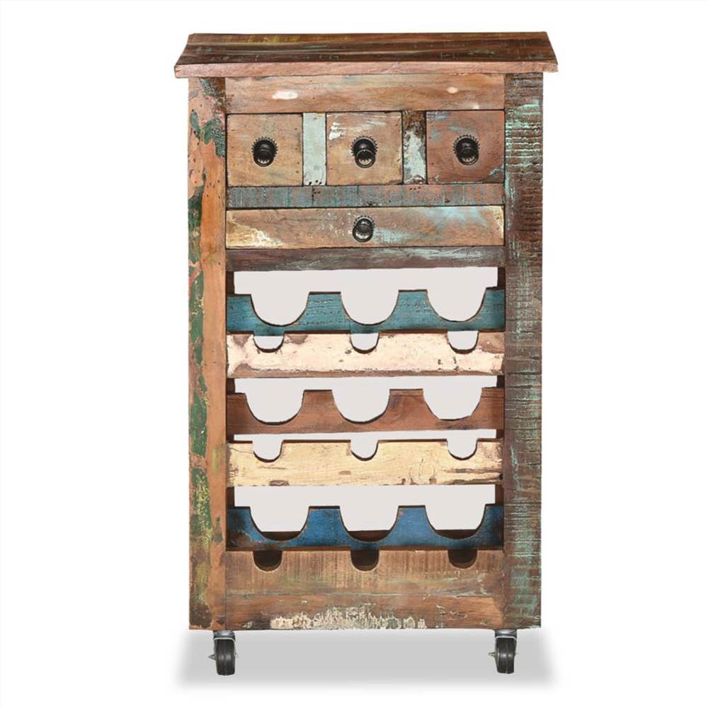 Wine Rack for 9 Bottles Solid Reclaimed Wood