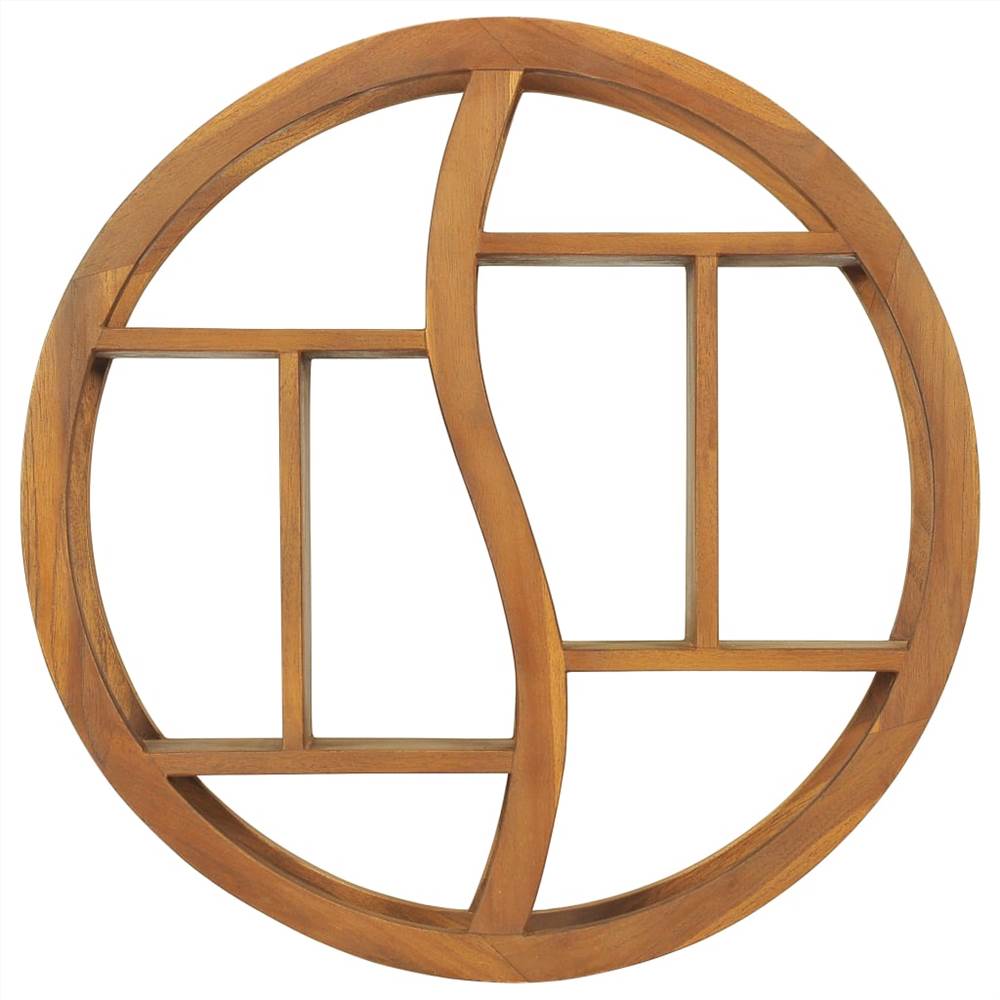 Yin Yang Wall Shelf 60x15x60 cm Solid Teak Wood
