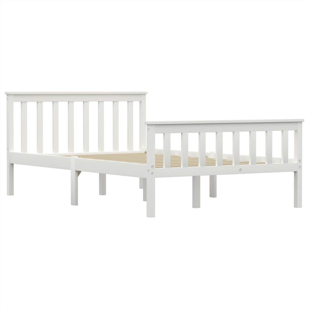Bed Frame White Solid Pinewood 120x190 cm