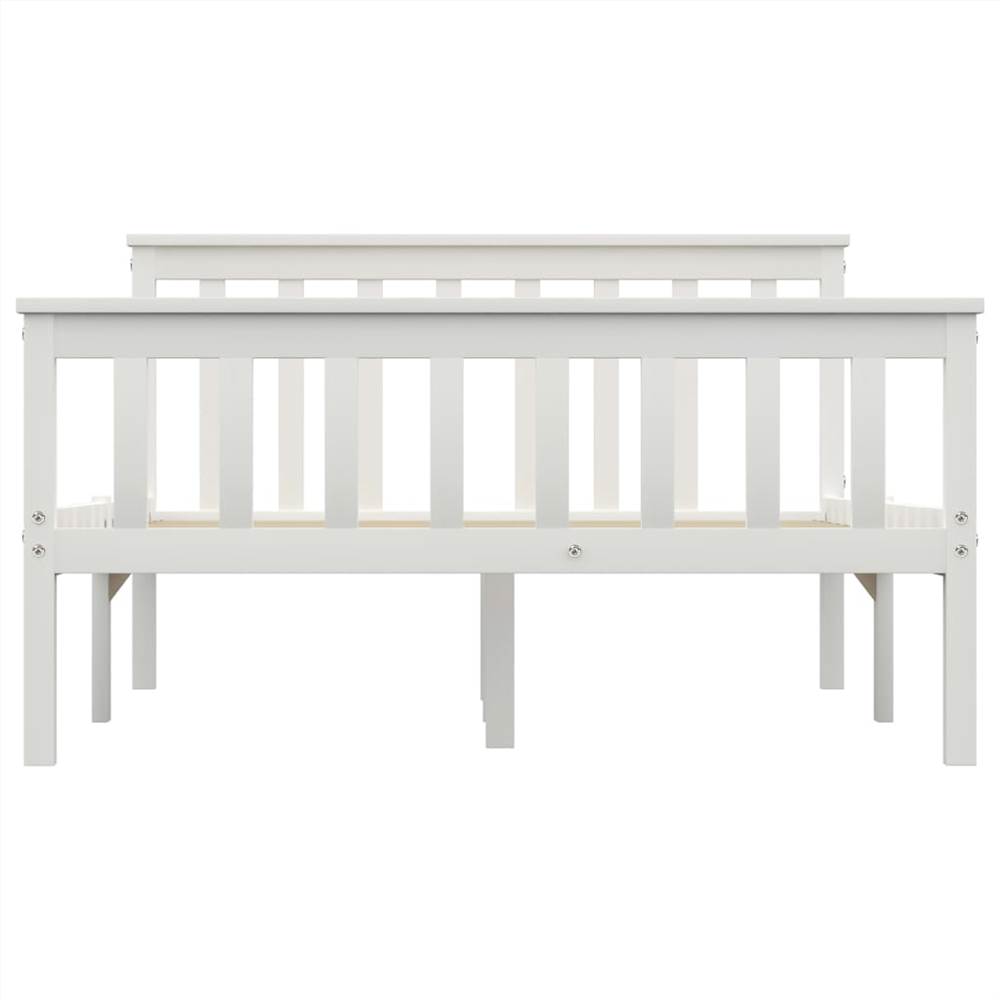 Bed Frame White Solid Pinewood 120x190 cm