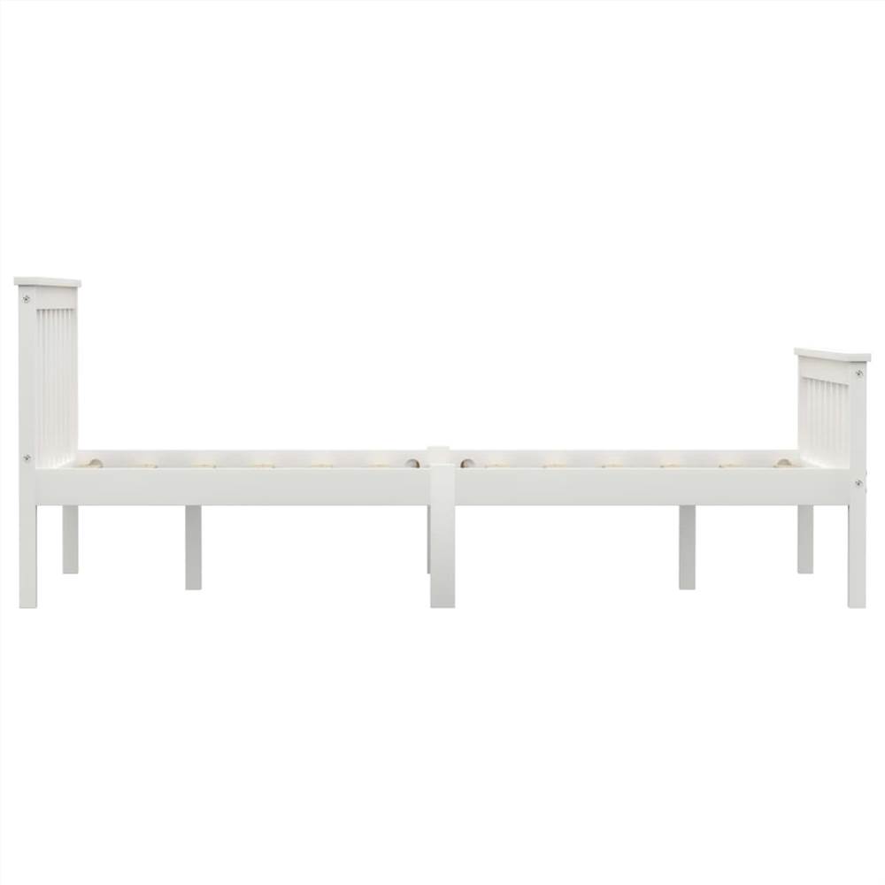Bed Frame White Solid Pinewood 120x190 cm