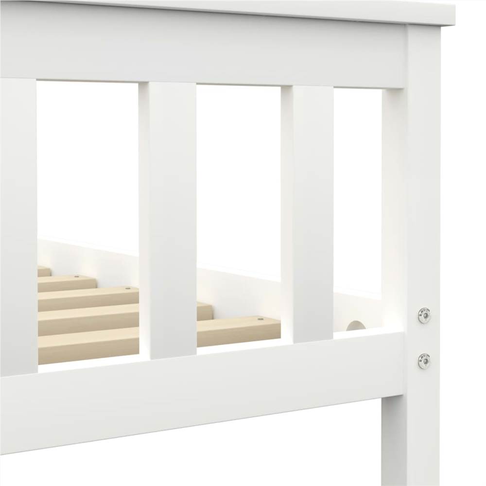 Bed Frame White Solid Pinewood 120x190 cm