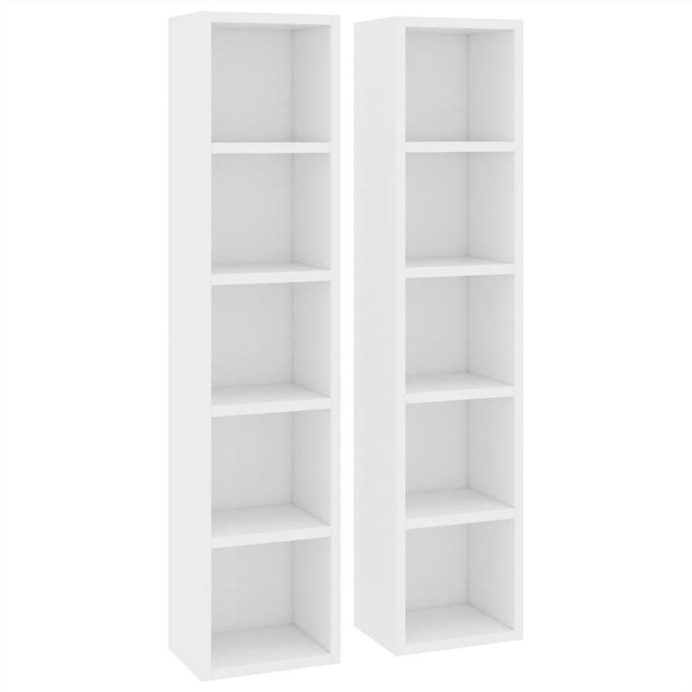 CD Cabinets 2 pcs White 21x16x93.5 cm Chipboard