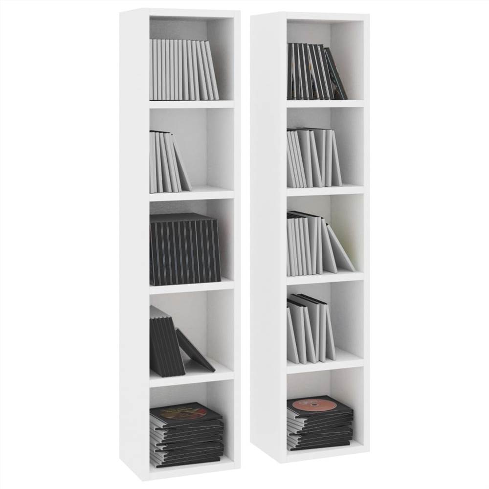 CD Cabinets 2 pcs White 21x16x93.5 cm Chipboard