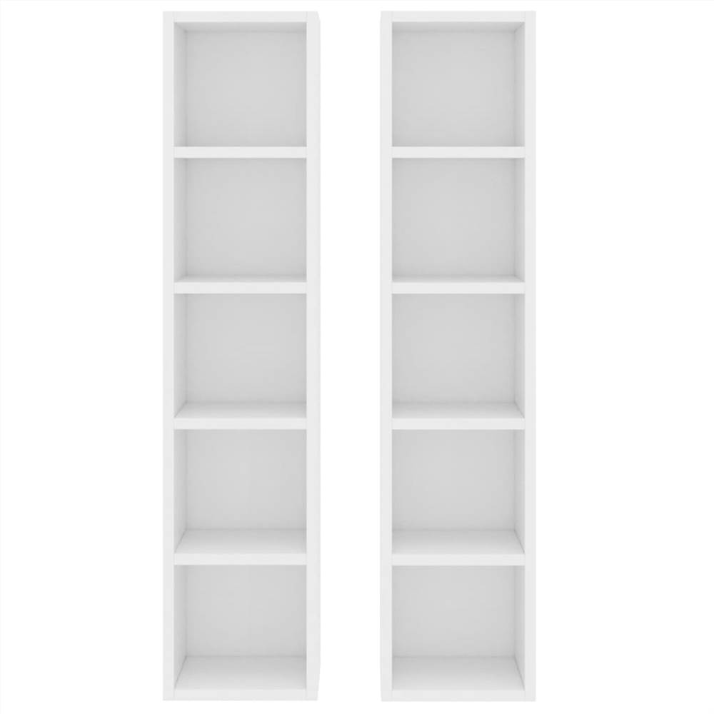 CD Cabinets 2 pcs White 21x16x93.5 cm Chipboard