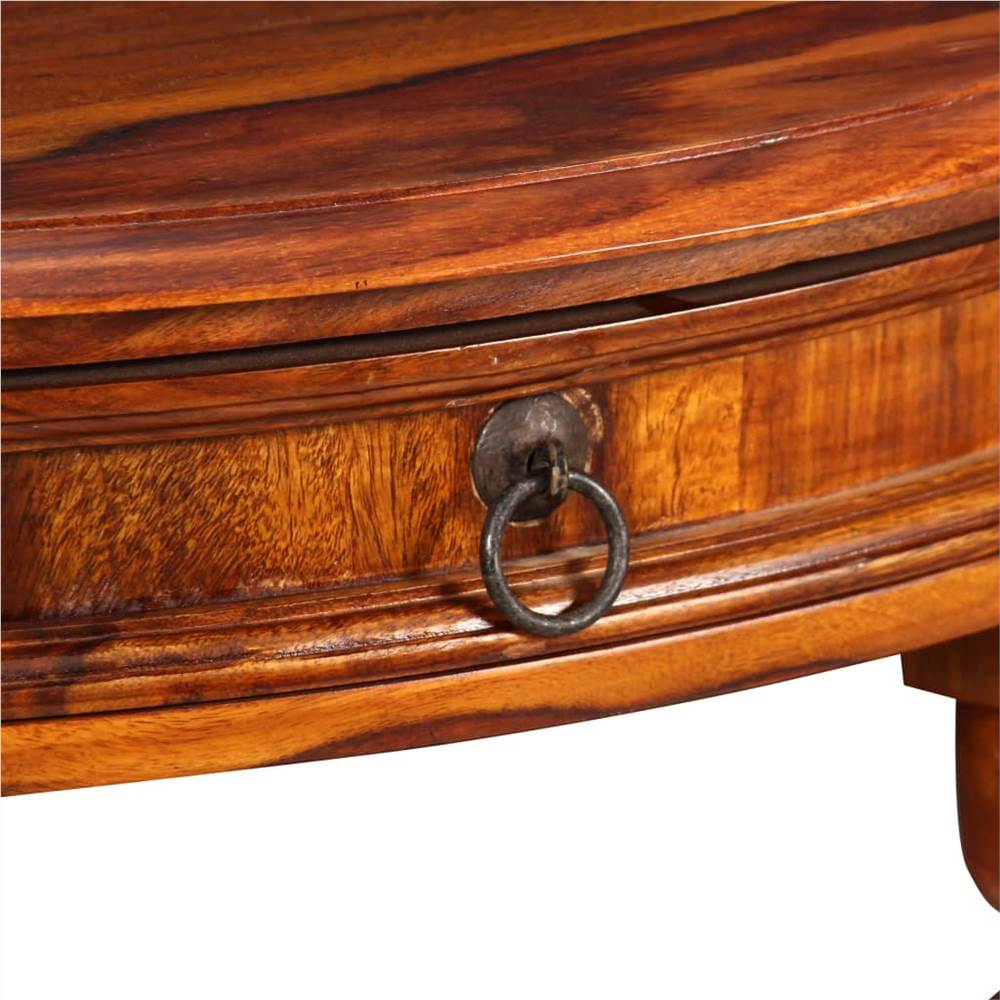Console Table Solid Sheesham Wood 90x40x76 cm Half Round