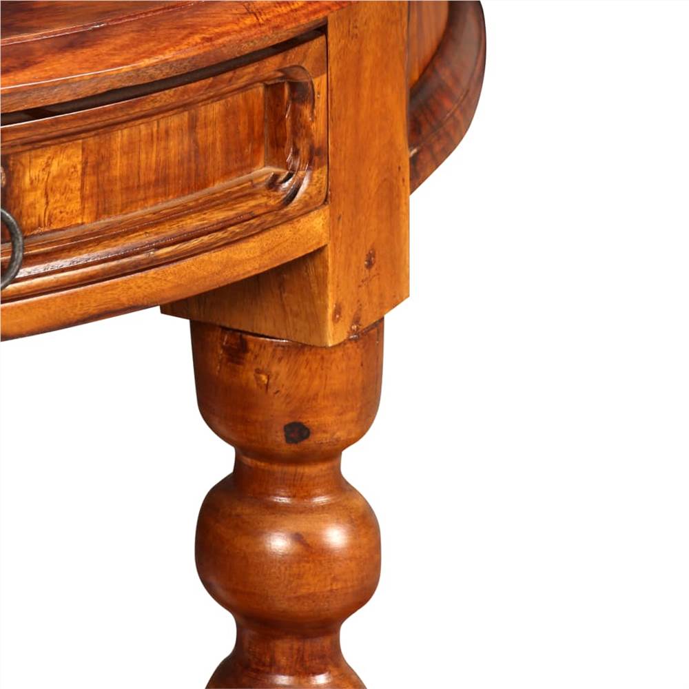 Console Table Solid Sheesham Wood 90x40x76 cm Half Round