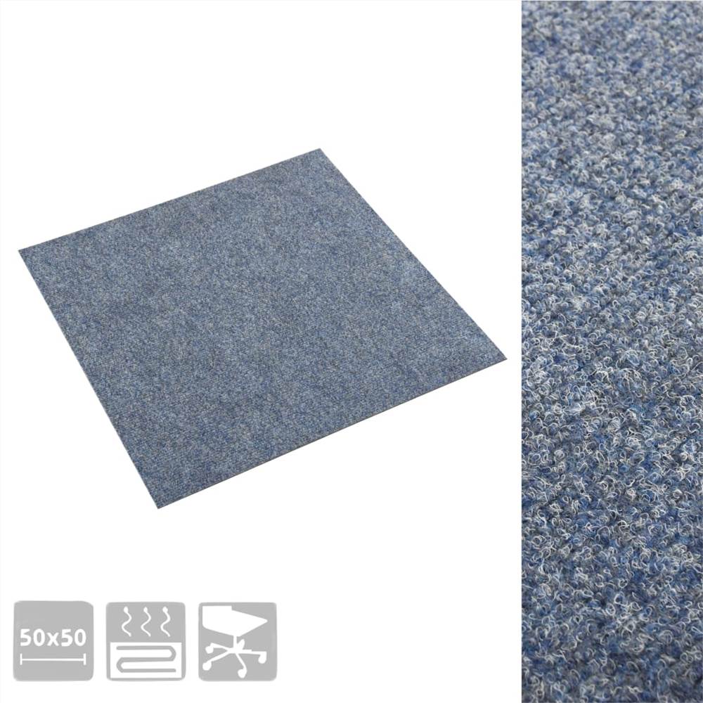 Floor Carpet Tiles 20 pcs 5 m² Blue