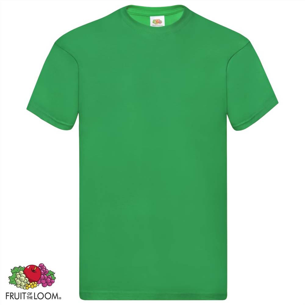 Fruit of the Loom Original T-shirts 5 pcs Green XXL Cotton
