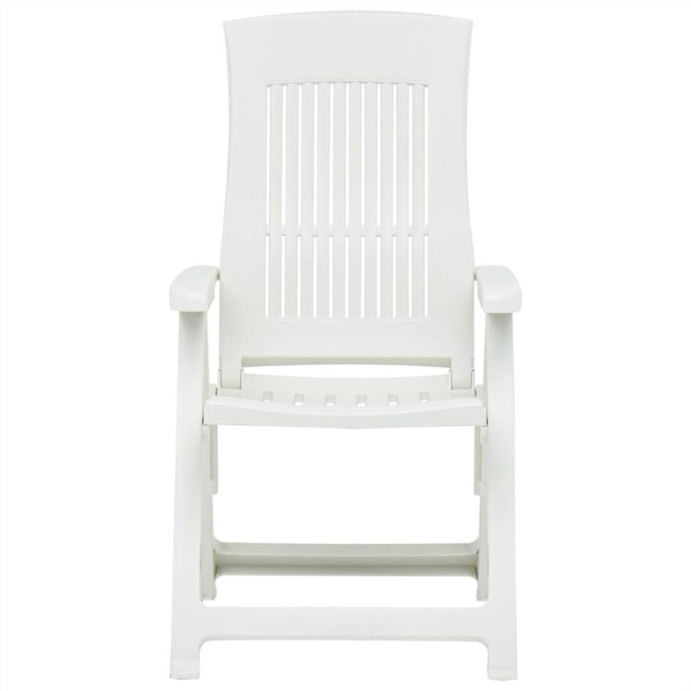 Garden Reclining Chairs 2 pcs Plastic White