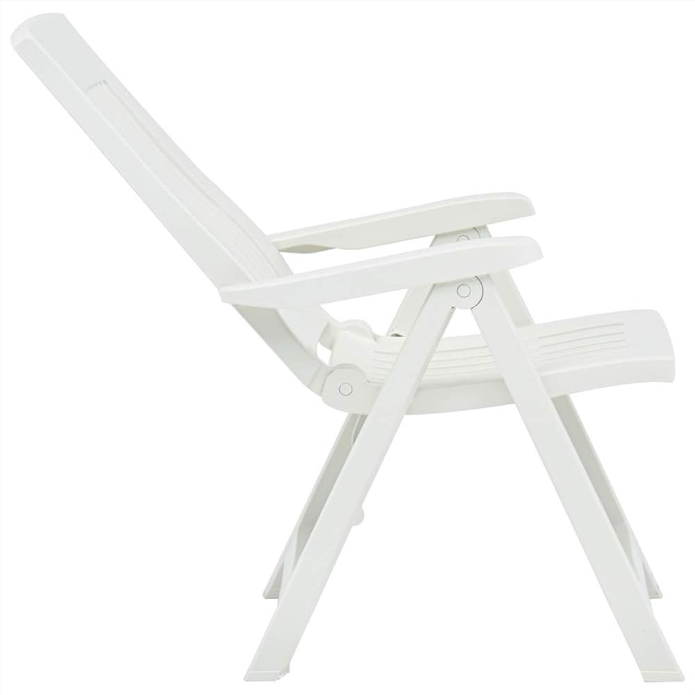 Garden Reclining Chairs 2 pcs Plastic White