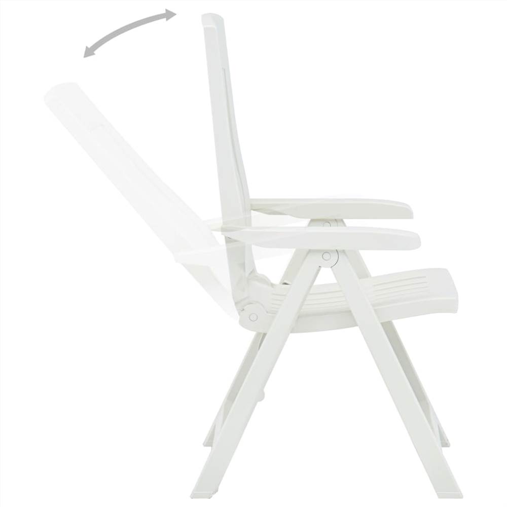 Garden Reclining Chairs 2 pcs Plastic White