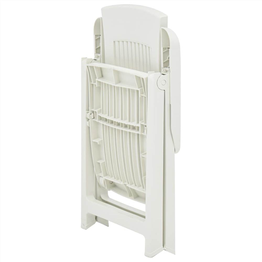Garden Reclining Chairs 2 pcs Plastic White