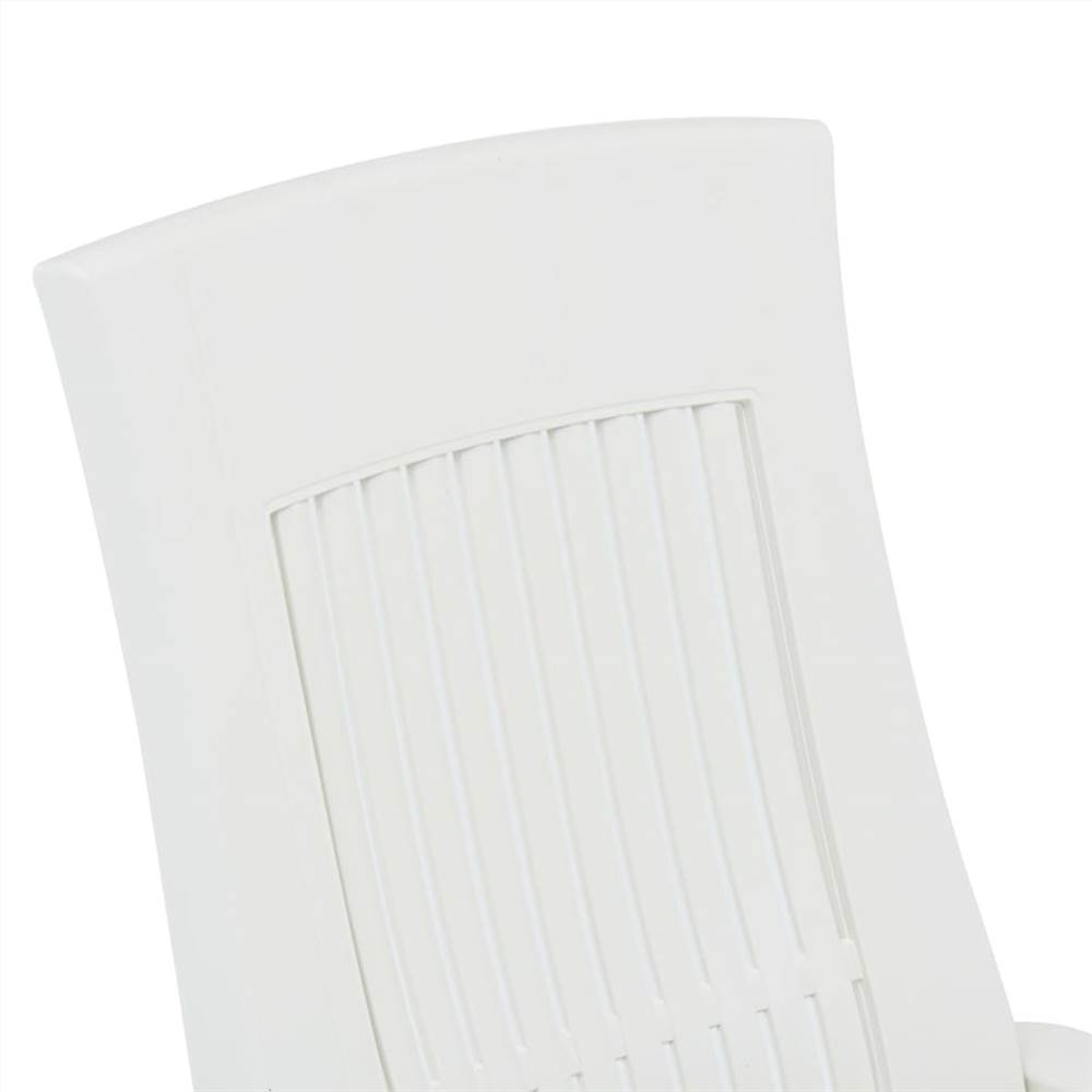 Garden Reclining Chairs 2 pcs Plastic White