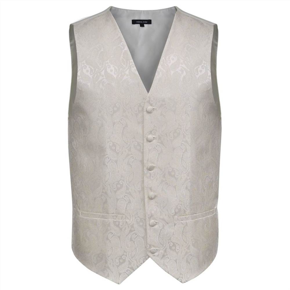 Mens Paisley Wedding Waistcoat Set Size 50 Cream