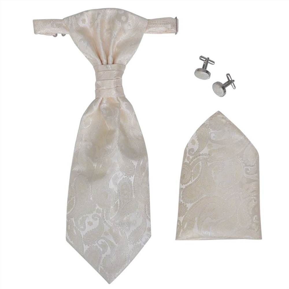 Mens Paisley Wedding Waistcoat Set Size 50 Cream