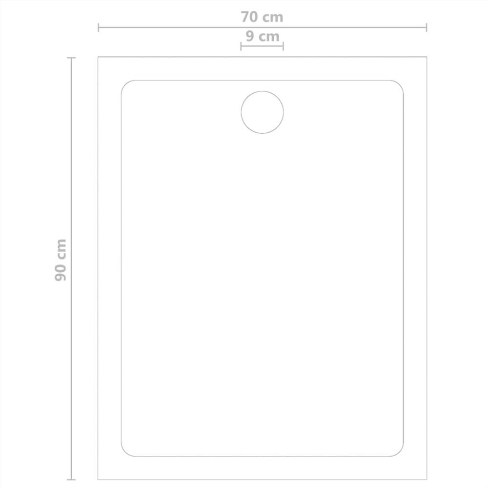 Shower Base Tray ABS White 70x90 cm