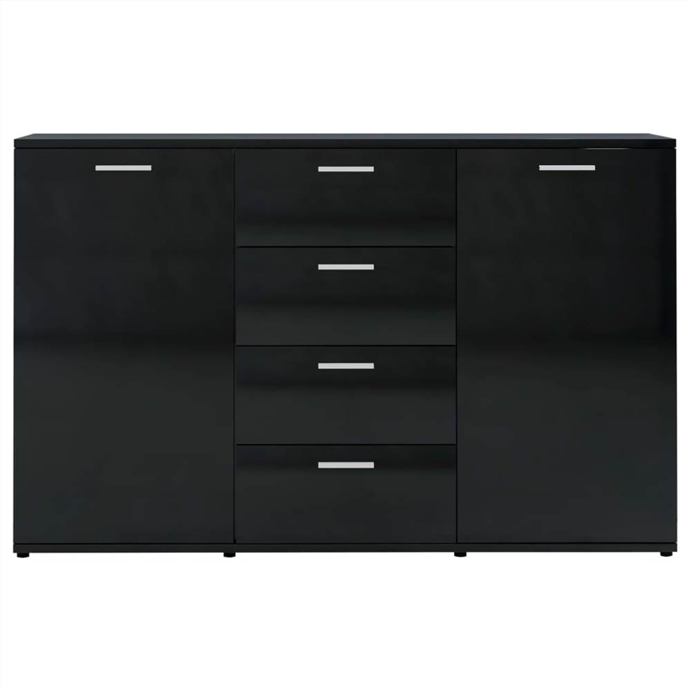Sideboard High Gloss Black 120x35,5x75 cm Chipboard