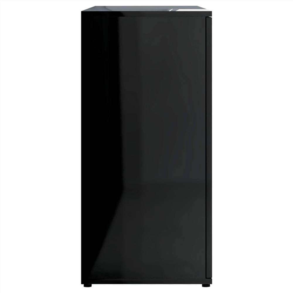 Sideboard High Gloss Black 120x35,5x75 cm Chipboard