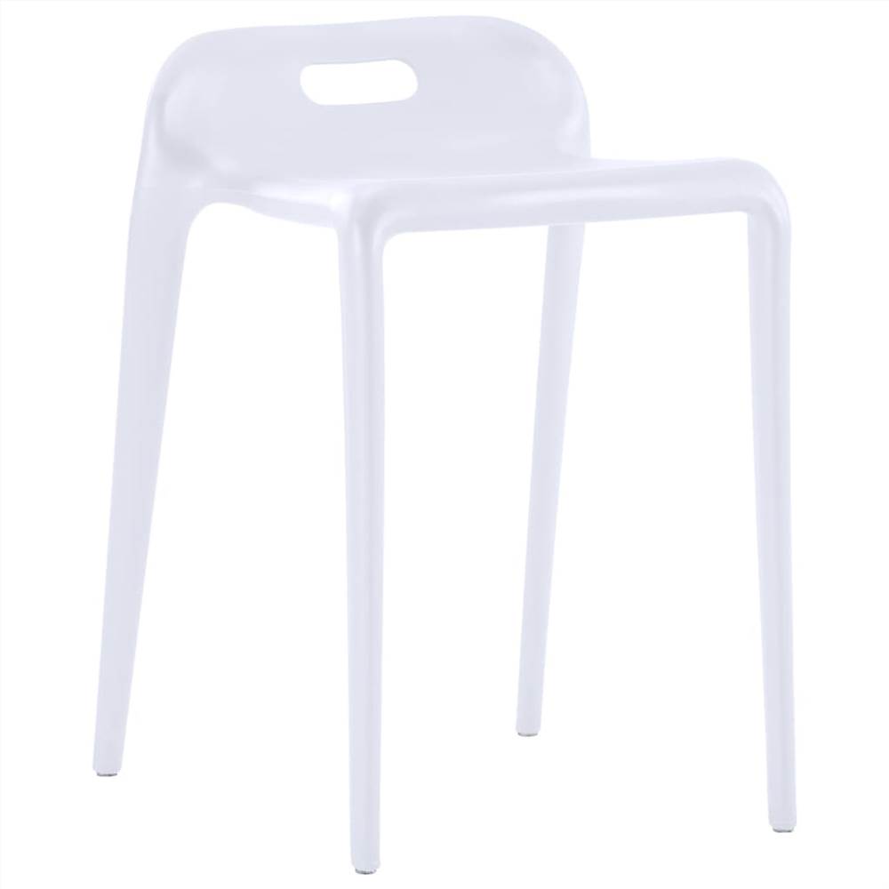 Stackable Stools 4 pcs White Plastic