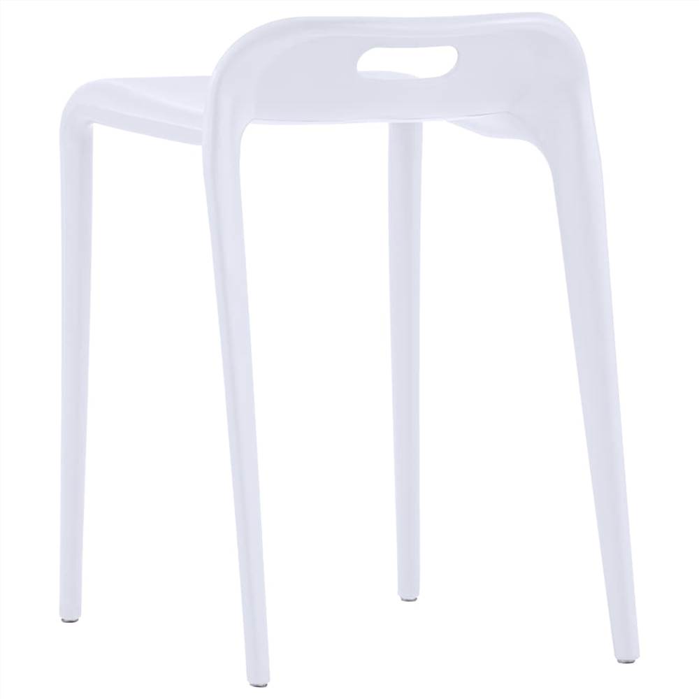 Stackable Stools 4 pcs White Plastic