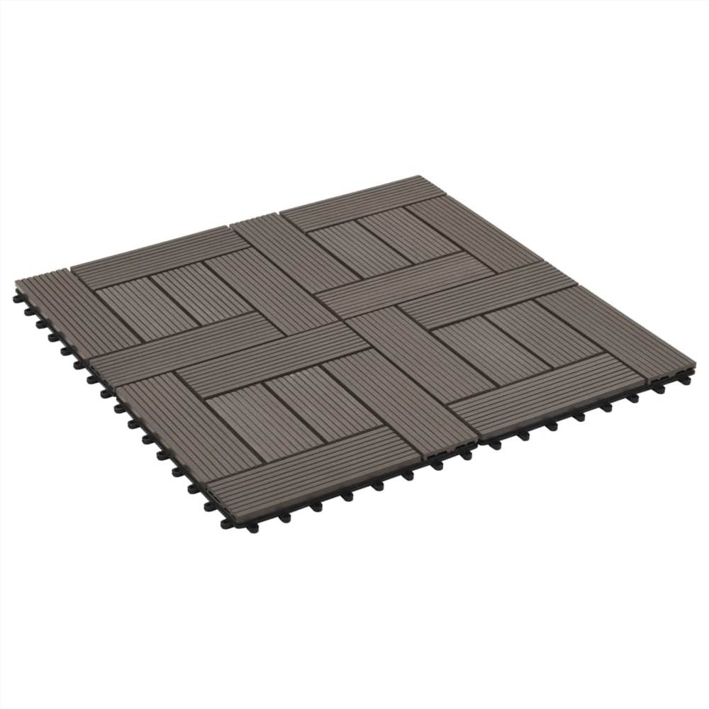 22 pcs Decking Tiles 30x30 cm 2 sqm WPC Dark Brown