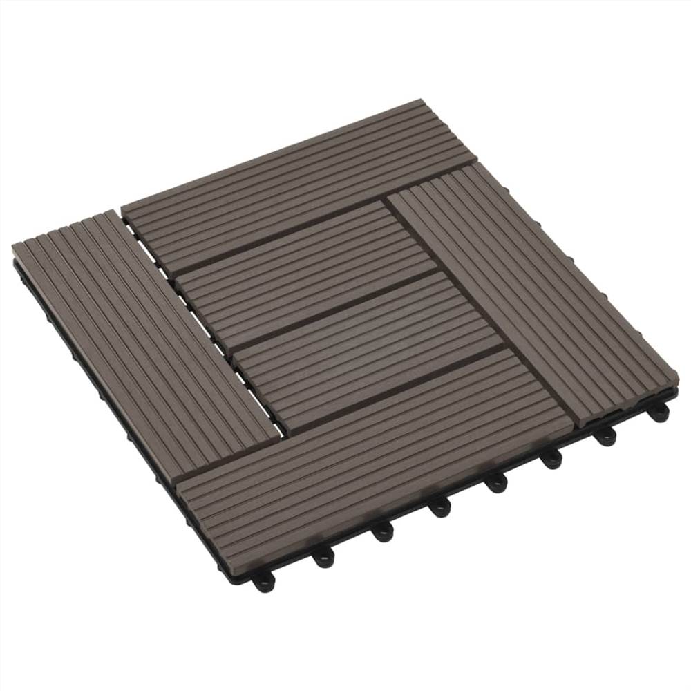 22 pcs Decking Tiles 30x30 cm 2 sqm WPC Dark Brown