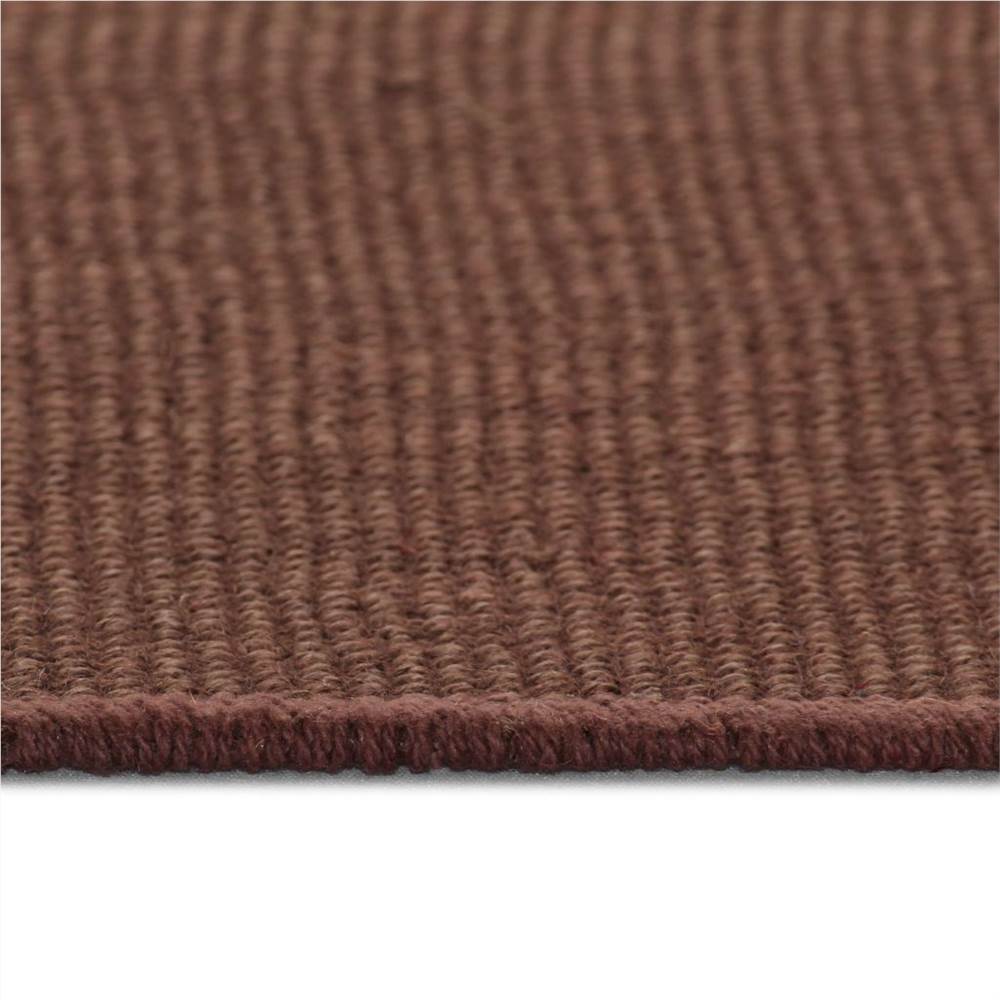 Area Rug Jute with Latex Backing 70x130 cm Dark Brown