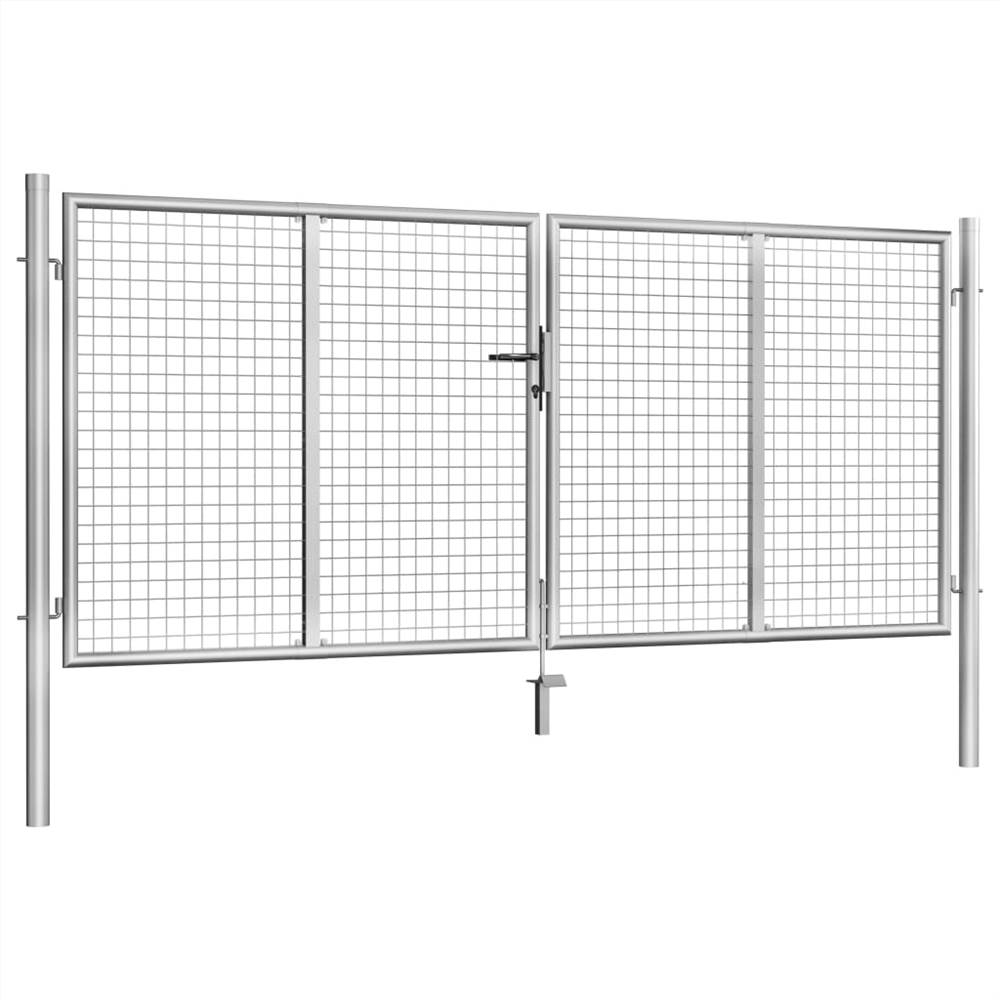 Garden Gate Galvanised Steel 306x175 cm Silver
