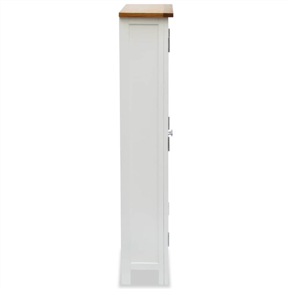 Media Storage Cabinet 50x22x122 cm Solid Oak Wood