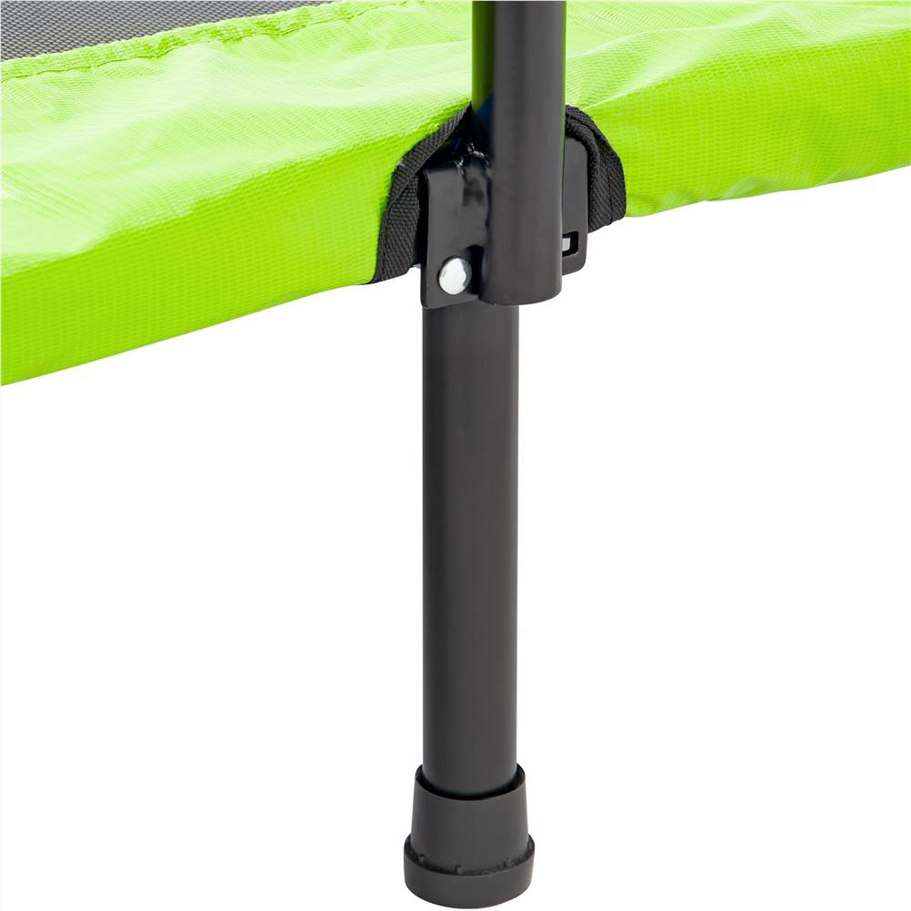 Parent-Child Twin Trampoline with Adjustable Handrail and Safety Cover, Mini Kids Trampoline for Two Kids (Green Cover)