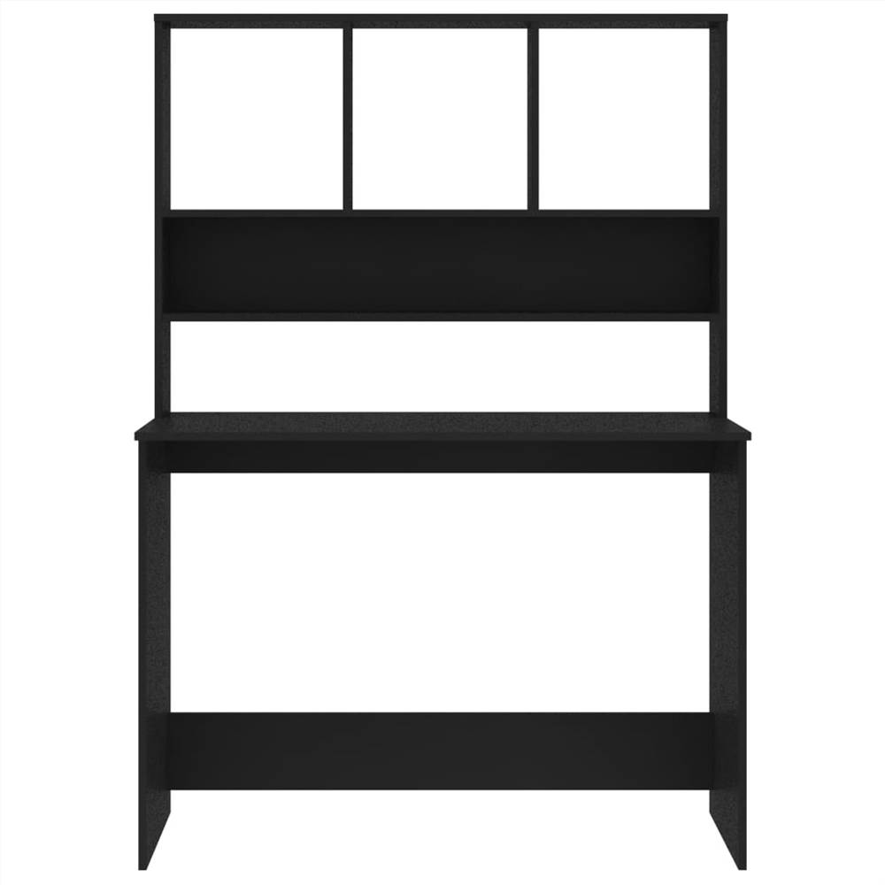 Desk with Shelves Black 110x45x157 cm Chipboard